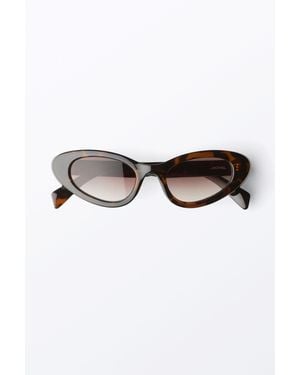 Monki Winged Cat-Eye Sunglasses - White