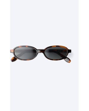 Weekday Ovale Sonnenbrille - Schwarz