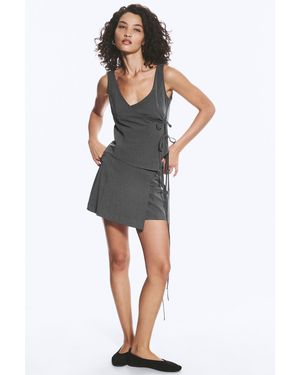 Weekday Asymmetric Wrap Strap Top - Black
