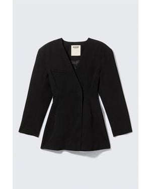 Weekday Tailored Linen-Blend Blazer Dress - Black