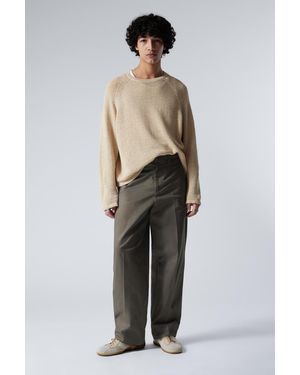 Weekday Relaxed Fit Twill Suiting Trousers - Grey