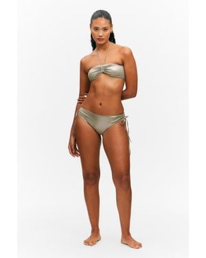 Monki Glitter Tie-Side Bikini Bottoms - Green