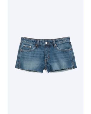 Weekday Bite Low Rise Mini Denim Shorts - Blue
