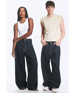 Weekday Astro Mid Rise Loose Baggy Jeans - Blue