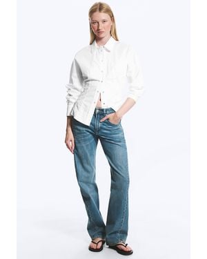 Weekday Waisted A-Line Shirt - Blue