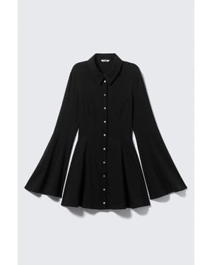 Monki Fit-And-Flare Mini Shirt Dress - Black