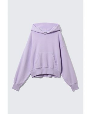 Weekday Boxy Hoodie Aus Baumwollfleece - Lila