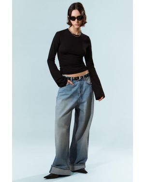 Weekday Long Sleeve Cotton Top - Grey