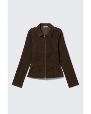 Weekday Fitted Corduroy Zip-Up Jacket - Blue