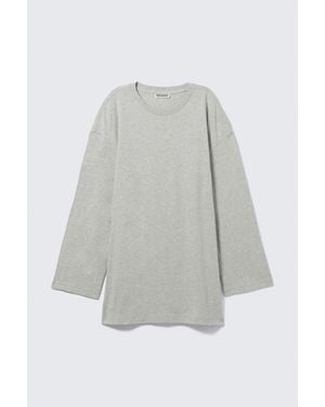 Weekday Oversized Long-Sleeved T-Shirt Dress - Grey
