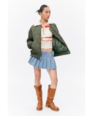 Monki Loose Reversible Bomber Jacket - Green