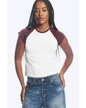 Weekday Kurzärmliges Raglan-T-Shirt - Weiß