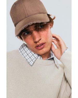 Weekday Distressed Cotton Twill Baseball Cap - White