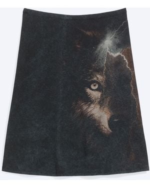 Weekday Midirock Mit Grafikprint - Schwarz