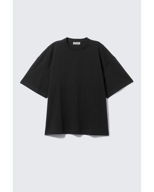 Weekday Oversized Short-Sleeved Cotton T-Shirt - Black