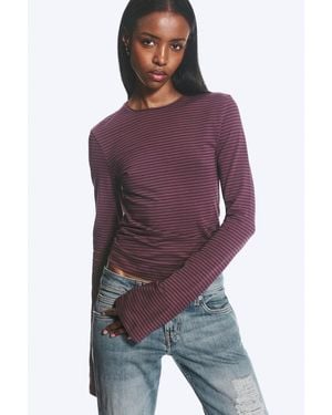 Weekday Long Sleeve Cotton Top - Purple