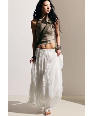 Weekday Crinkled Maxi Skirt - White