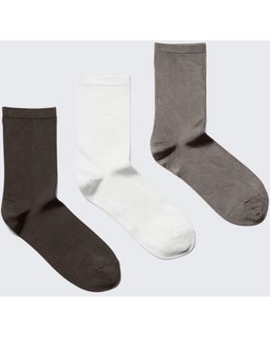 Weekday 3Er-Pack Glänzende Socken - Weiß