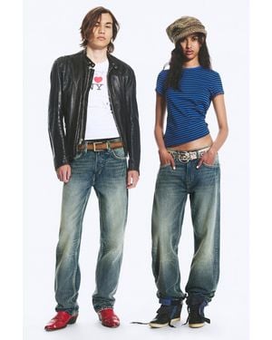 Cheap Monday Anti Low Waist Regular Straight Jeans - Blue