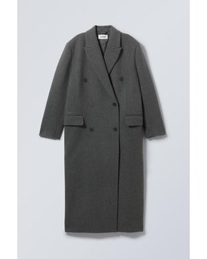 Weekday Alex Oversized Wool Blend Coat - Grey