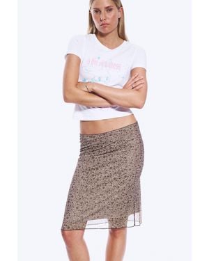 Monki Layered Mesh Midi Skirt - Multicolour