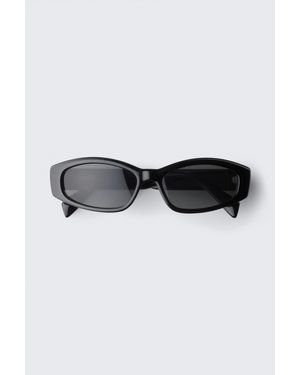 Weekday Slide Curved Frame Sunglasses - Grey