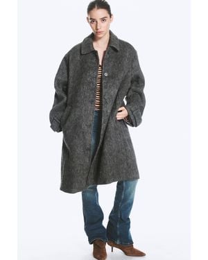 Monki Knielanger Einreihiger Mantel - Grau