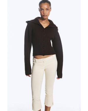 Monki Knitted Waisted Cardigan - Black