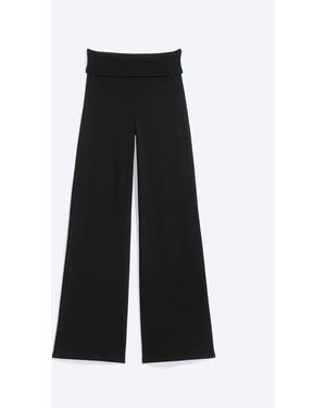 Weekday Flared Pyjamahose Mit Mittelhohem Bund - Schwarz
