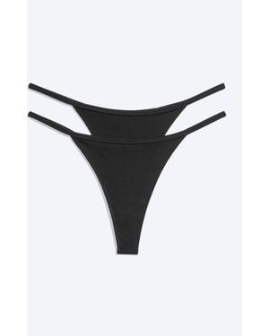 Weekday 2Er-Pack Tangas Aus Modalmischung - Schwarz