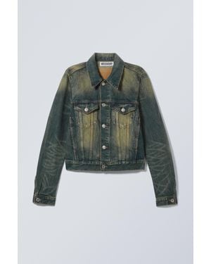 Weekday Regular Fit Denim Trucker Jacket - Green