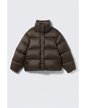 Weekday Recycled Down Puffer Jacket - Brown