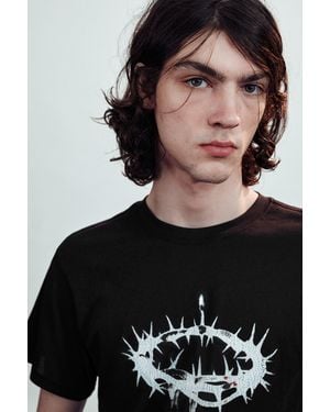Weekday Short-Sleeved Printed T-Shirt - Black