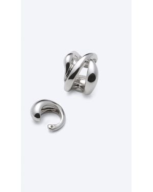 Weekday 2Er-Pack Earcuffs Mit Gewelltem Design - Weiß