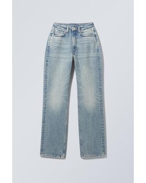 Weekday Resolute Curve High Straight Jeans - Blue