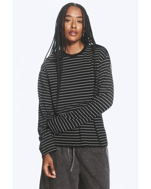 Weekday Long-Sleeved Boxy Cotton T-Shirt - Black