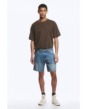 Weekday Space Relaxed Mid-Thigh Denim Shorts - Blue