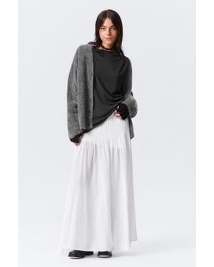 Weekday Pleated Mid Rise Maxi Skirt - White