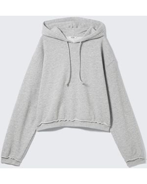 Monki Cropped Terry Pyjama Hoodie - Grey