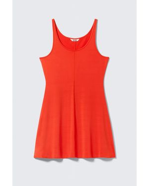 Weekday Mini Jersey Tank Dress - Red
