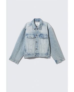 Monki Oversized Structured Denim Jacket - Blue