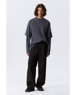 Weekday Uno Oversized Suit Trousers - Black