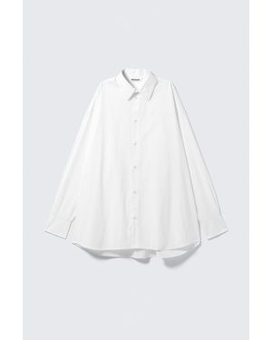 Weekday Long Oversized Cotton Shirt - White