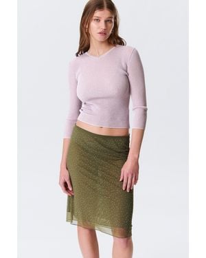 Monki Schmal Geschnittener Strickpulli Mit V-Ausschnitt - Weiß