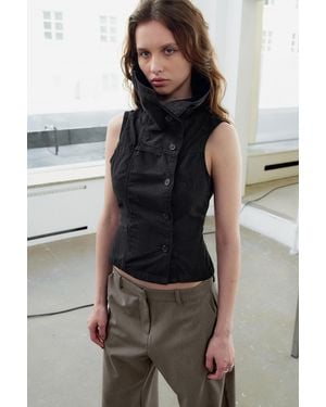 Weekday Funnel Neck Top - Black