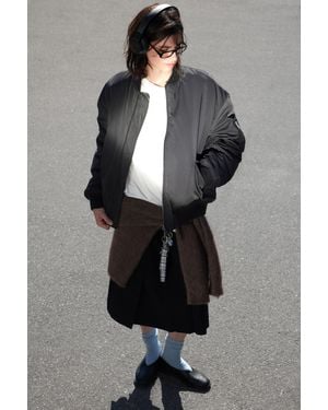 Weekday Oversized Twill Bomber Jacket - Grey