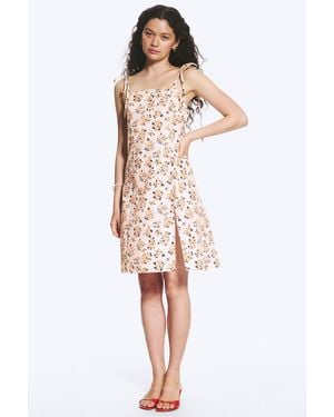 Monki Midi Square Neck Slit Dress - Multicolour
