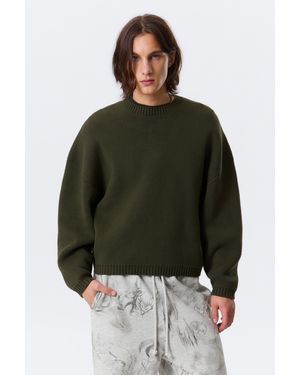 Weekday Oversized Heavyweight Cotton Jumper - Green