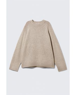 Weekday Lässiger Strickpullover Aus Wolle - Natur