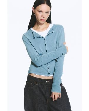 Weekday Schmal Geschnittener Jersey-Cardigan - Blau